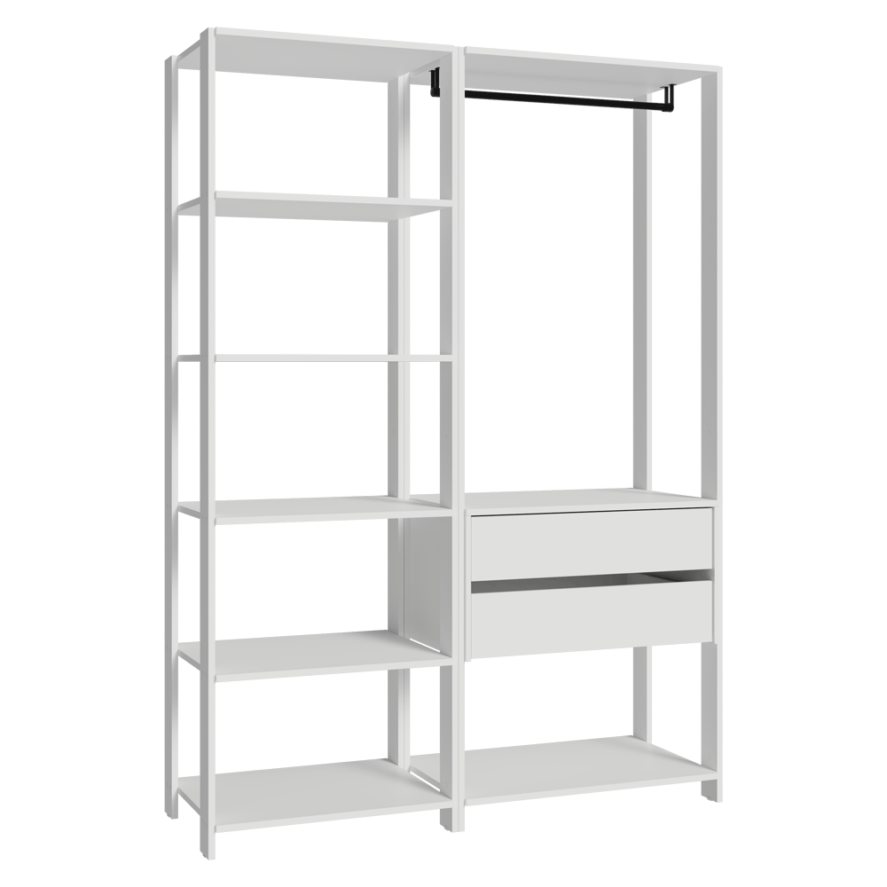 Placard Ropero Modulado 2 Cajones 129 cm Blanco Valencia Madesa