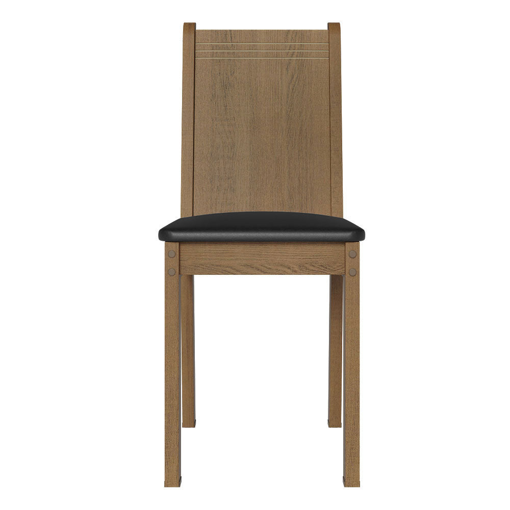 Juego de 4 Sillas 4290 Marrón/Negro