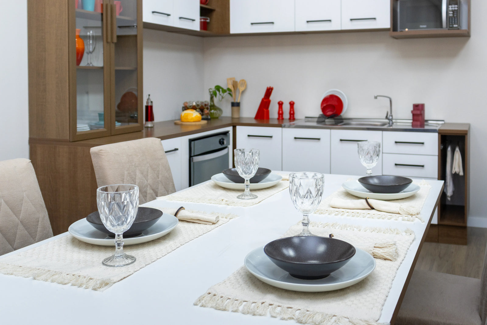 Cocina y comedor blanco Madesa