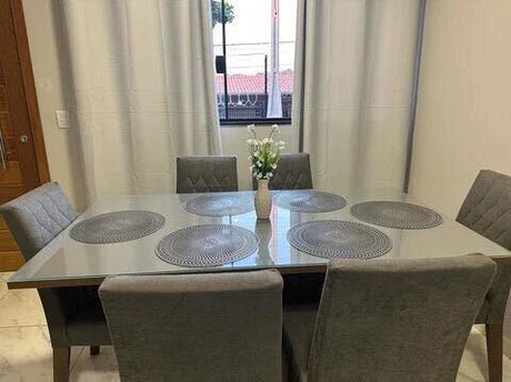 Comedor Madesa en Gris con Encimera de Vidrio