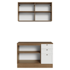 Cocina Compacta 120 cm 4 Puertas 3 Cajones Marrón/Blanco Vik Madesa