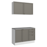 Cocina Compacta 120 cm Vik Blanco/Gris 01