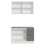 Cocina Compacta 120 cm Vik Blanco/Gris 01