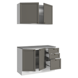 Cocina Compacta 120 cm Vik Blanco/Gris 01