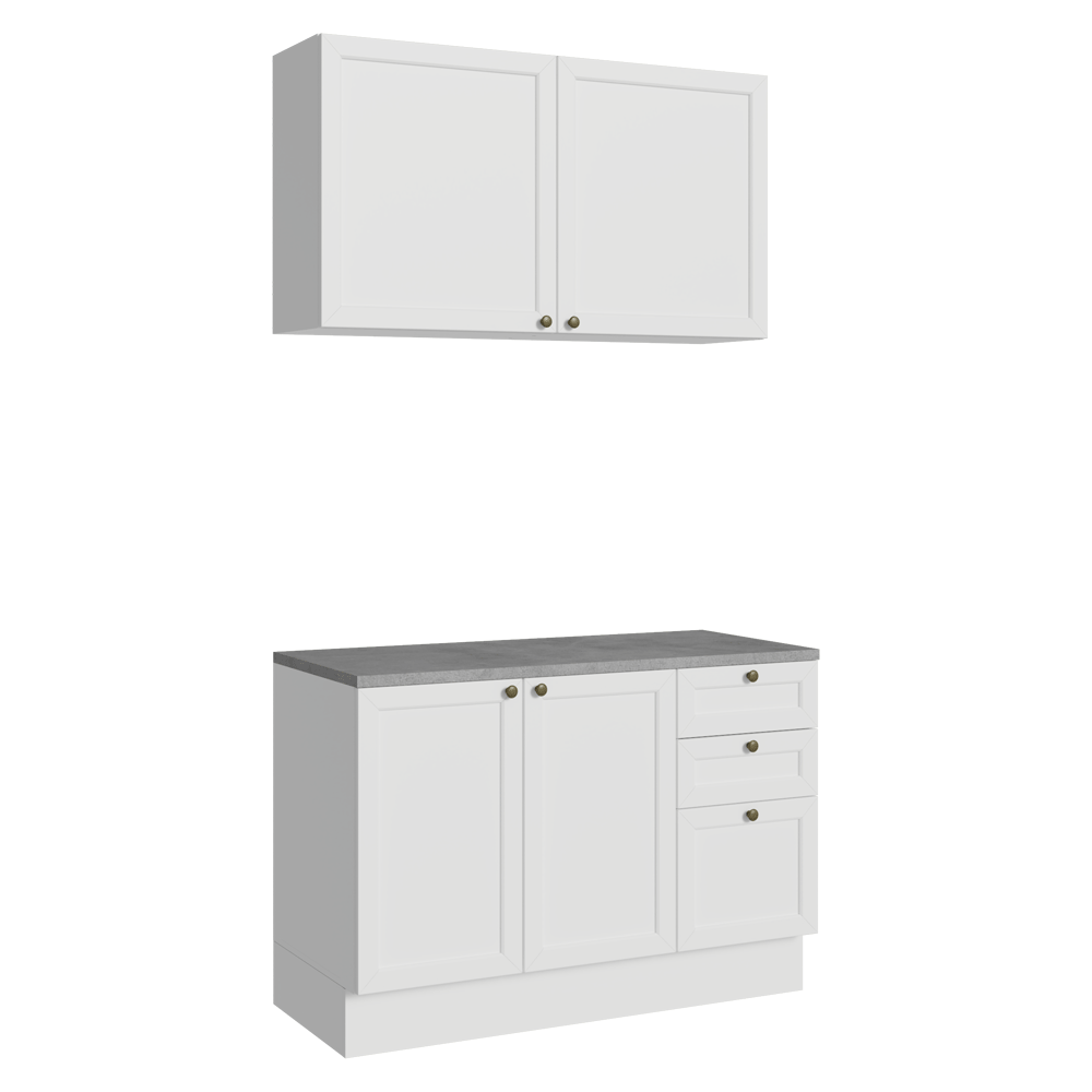 Cocina Compacta 120 cm Vik Blanco 01