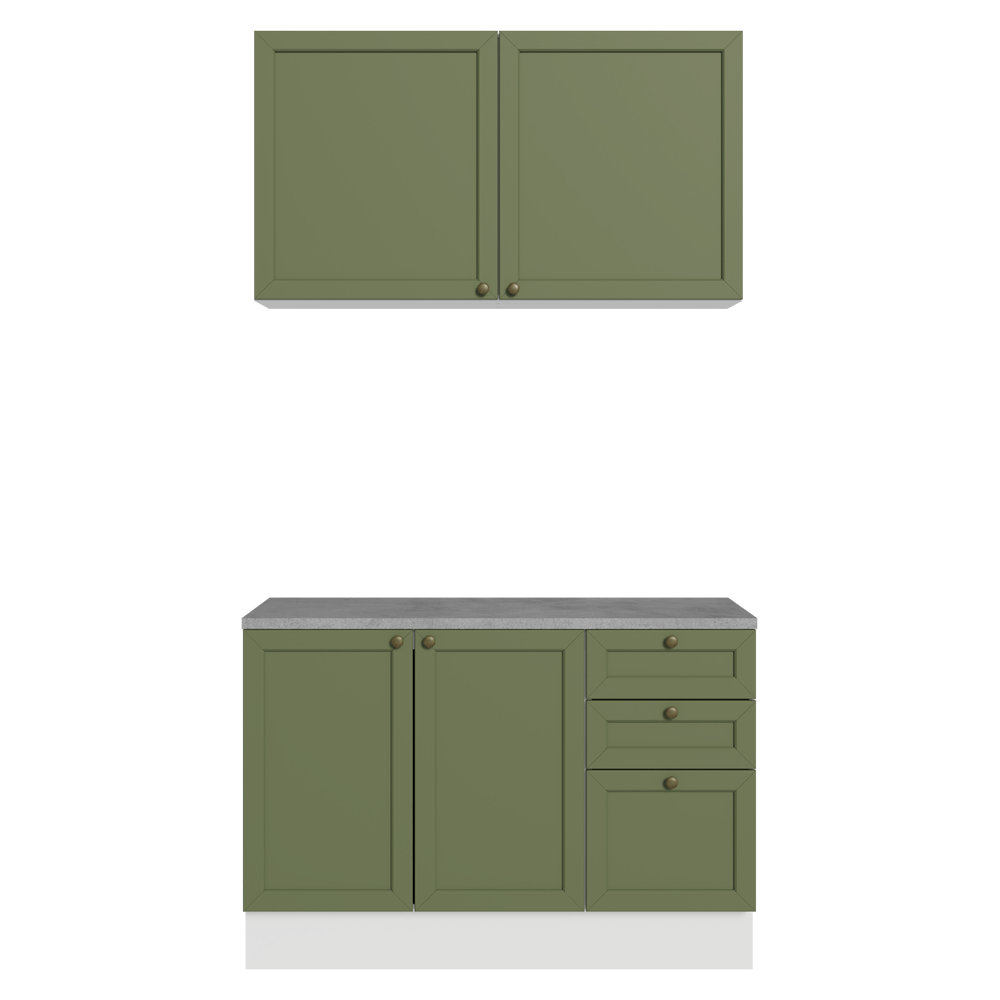 Cocina Compacta 120 cm Vik Blanco/Verde 01