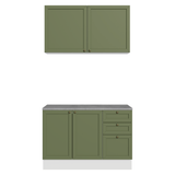 Cocina Compacta 120 cm Vik Blanco/Verde 01