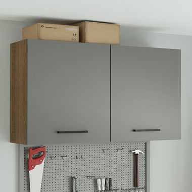 Alacena Multiuso 120 cm 2 Puertas Marrón/Gris Agata Madesa