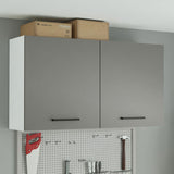Gabinete Superior Multiuso Garaje 120cm Blanco/Gris Agata
