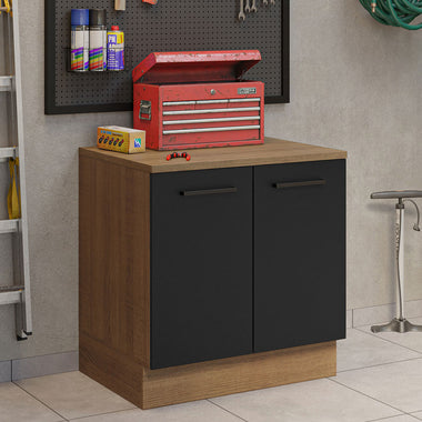 Bajo Mesada Multiuso 80 cm 2 Puertas Marrón/Negro Agata Madesa