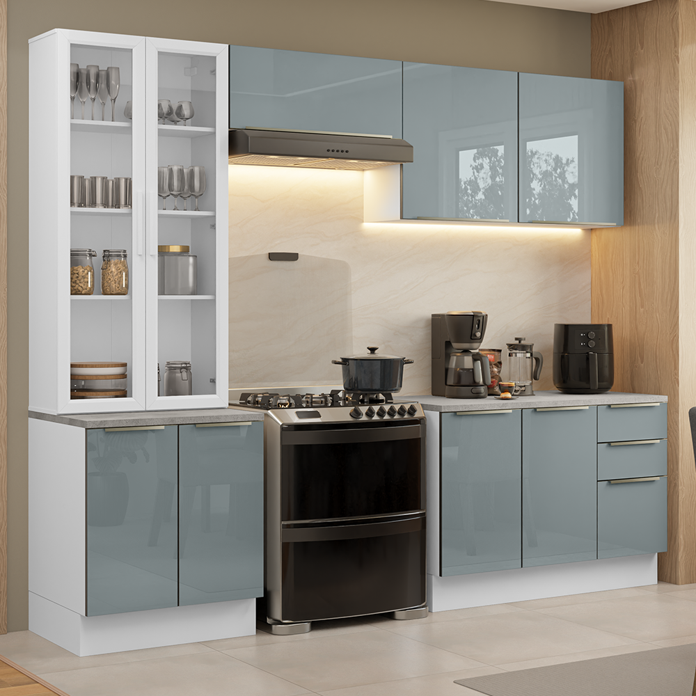 Combo completo de Cocina con Cristalero 270 cm Madesa Lux BG 04