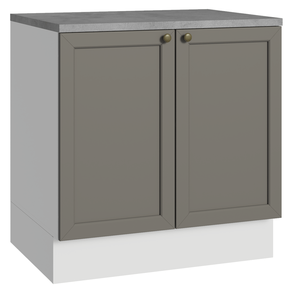 Bajo Mesada de Cocina 80 x 60 cm 2 Puertas (con Mesada) Blanco/Gris Vik Madesa