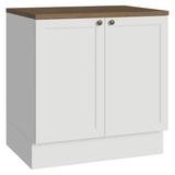Bajo Mesada de Cocina 80 x 60 cm 2 Puertas (con Mesada) Blanco/Marrón Vik Madesa