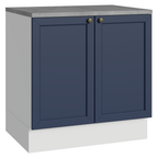 Bajo Mesada 80 x 60 cm 2 Puertas Blanco/Azul Vik Madesa
