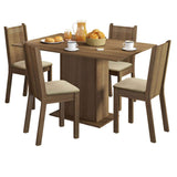 Juego de Comedor Lexy Mesa Tapa de Madera con 4 Sillas