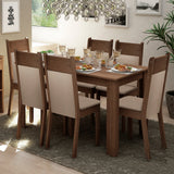 Juego de Comedor Jaíne Con 6 Sillas Marrón/Crema