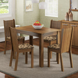 Juego de Comedor Madesa Rute Mesa Tapa de Madera con 4 Sillas Marrón/Beige Marrón