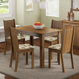 Juego de Comedor Madesa Rute Mesa Tapa de Madera con 4 Sillas Marrón/Lírio Beige