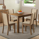 Juego de Comedor Cíntia Mesa Tapa de Madera con 4 Sillas