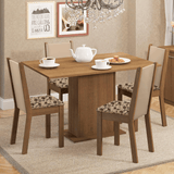 Juego de Comedor Madesa Talita Mesa Tapa de Madera con 4 Sillas Marrón/Crema/Beige Marrón