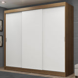 Placard Ropero Casal Madesa Kansas 3 Puertas Corredizas 3 Cajones Marrón/Blanco