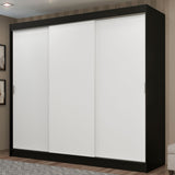 Placard Ropero Casal Madesa Kansas 3 Puertas Corredizas 3 Cajones Negro/Blanco