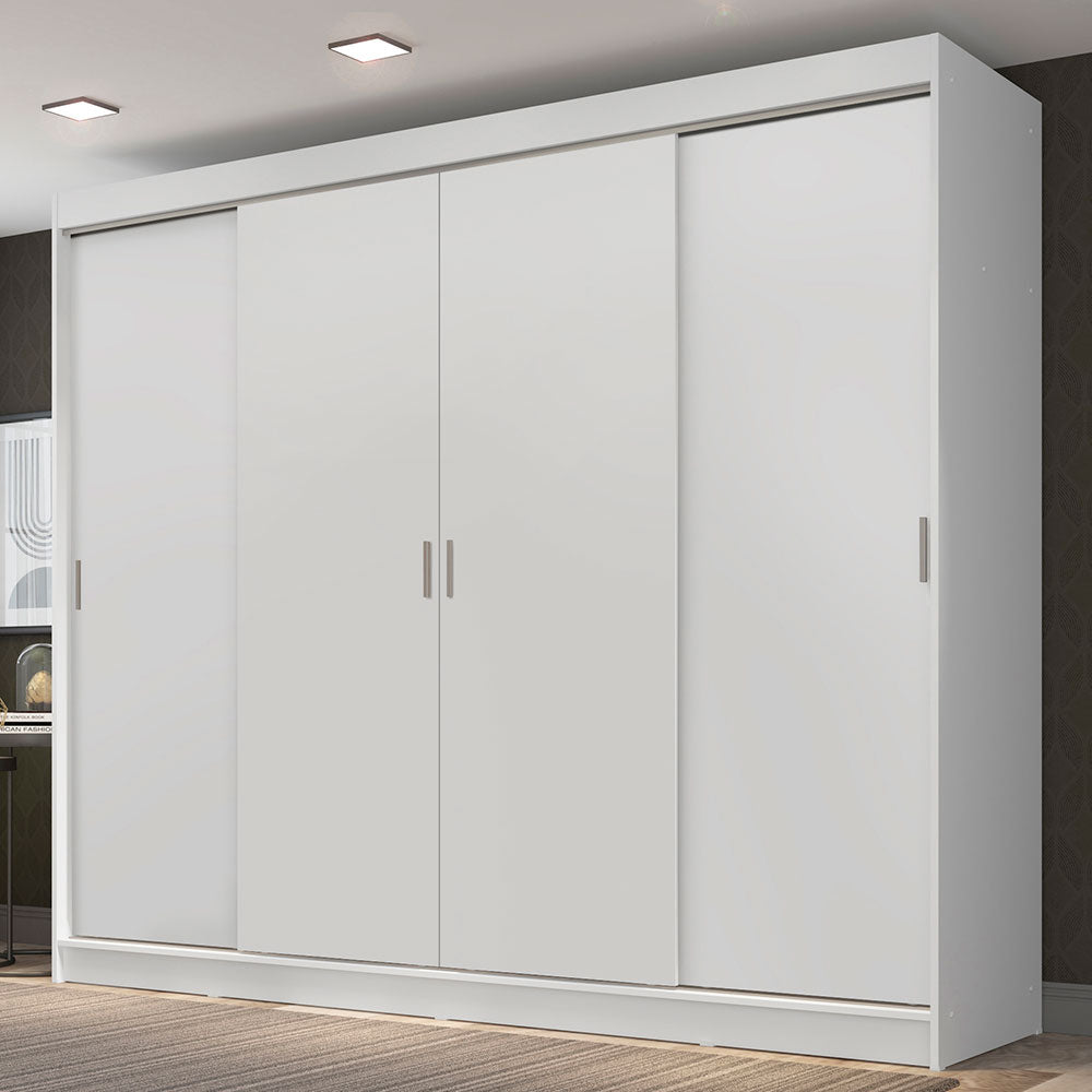 Placard Ropero Casal Madesa Austin 4 Puertas Corredizas 3 Cajones Blanco