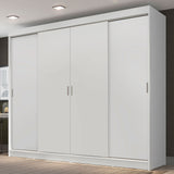 Placard Ropero Casal Madesa Austin 4 Puertas Corredizas 3 Cajones Blanco