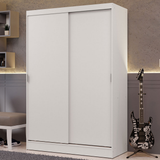 Placard Soltero Luke 119 cm 2 Puertas Corredizas 2 Cajones Blanco Madesa
