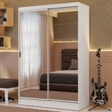 Placard individual Madesa Luke 2 Puertas corredizas de Espejo Blanco