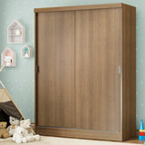 Placard Infantil Nick 120 cm 2 Puertas Corredizas 2 Cajones Marrón Madesa