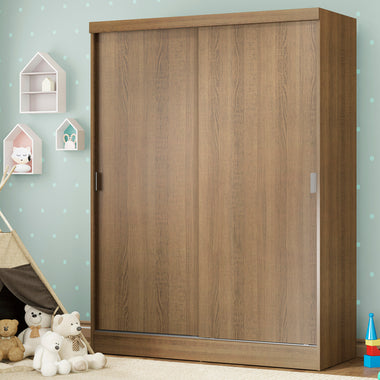 Placard Infantil 120 cm 2 Puertas Corredizas 2 Cajones Marrón Nick Madesa