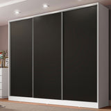 Placard Matrimonial 100% MDF Royale 3 Puertas Corredizas Blanco/Negro