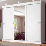 Ropero Placard Madesa Napoli 3 Puertas 1 Espejo Blanco
