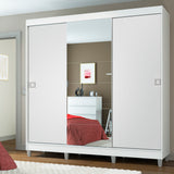 Ropero Placard Madesa Veneza 3 Puertas 1 Espejo y Patas Blanco