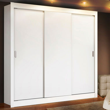 Placard Matrimonial 170 cm 3 Puertas Corredizas Blanco Mónaco Madesa