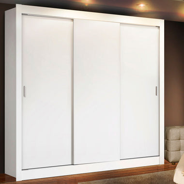 Placard Matrimonial 170 cm 3 Puertas Corredizas 2 Cajones Blanco Lyon Madesa