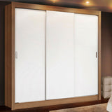 Placard Matrimonial Lyon Plus 3 Puertas Corredizas 4 Cajones Marrón/Blanco