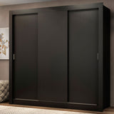 Placard Matrimonial Monaco 3 Puertas Corredizas Negro