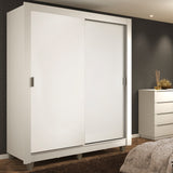 Placard Soltero Dallas 2 Puertas Corredizas 2 Cajones con Patas Blanco