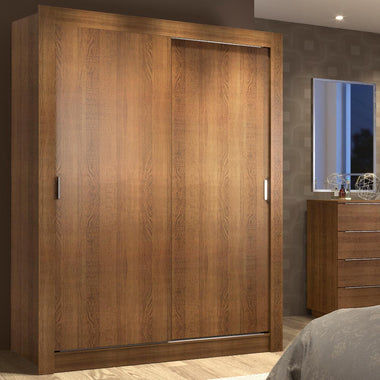 Placard Soltero 117 cm 2 Puertas Corredizas Marrón Denver Madesa