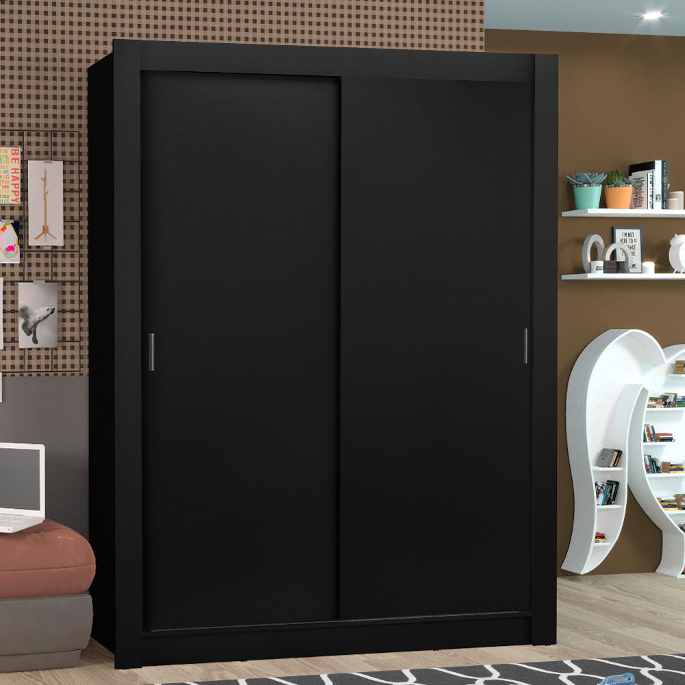 Placard Soltero Denver 2 Puertas Corredizas Negro