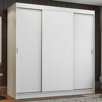 Placard Matrimonial 180 cm 3 Puertas Corredizas Blanco Reno Madesa