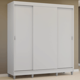 Placard Matrimonial con Patas 180 cm 3 Puertas Reno Blanco