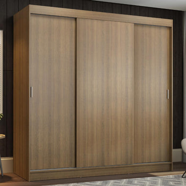 Placard Matrimonial Reno 180 cm 3 Puertas Corredizas 4 Cajones Marrón Madesa