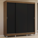 Placard Matrimonial con Patas 180 cm 3 Puertas Reno Marrón/Negro