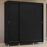 Placard Matrimonial con Patas 180 cm 3 Puertas Reno Negro