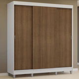 Placard Matrimonial con Patas 180 cm 3 Puertas Reno Blanco/Marrón