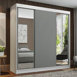 Placard Ropero Casal Madesa Reno 3 Puertas Corredizas con Espejos Blanco/Gris