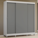 Placard Matrimonial con Patas 180 cm 3 Puertas Reno Blanco/Gris